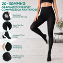 Compression Pantyhose for Women 20-30mmhg Closed Toe for Edema | Black | X-Large — 2