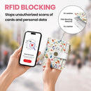 Small Wallet for Women, RFID Blocking Bifold Card Holder Wallet with 10 Card Slots, Cash Compartment, Zipper Coin Pocket & ID Window, Cute Soft Vegan Leather Compact Wallet, Wildflower — 3