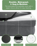 Spotted Play Orthopedic Dog Bed with Sides - Dog Sofa Beds for Medium Dogs, Supportive Foam Pet Couch Bed with Washable Removable Cover, Waterproof Lining and Non-Slip Bottom, Grey - M — 6