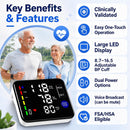 GUAEVER Blood Pressure Monitor Rechargeable Upper Arm, Large Screen, Black — 2