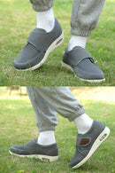 Men's Diabetic Shoes Large Size Plus Fertilizer Widening Shoes Adjustable Foot Swelling Shoes Non-Slip Double Insole Air Cushion Bottom Walking Shoes - Grey — 7