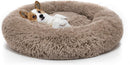 MIXJOY Orthopedic Dog Bed Comfortable Donut Cuddler Round Pet Beds Ultra Soft Washable Dog and Cat Cushion (20''/23''/30'') (23'', Brown) — 1