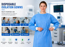 Isolation Gowns | 10-Pack | Disposable, Large, Blue SMS, Long Sleeves with Knit Cuffs, Waist & Neck Ties | Residential, Commercial, Medical, Dental, Lab, & Hospital Use — 7