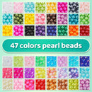 2400pcs Pearl Beads, 47 Colors Round Beads for Bracelets, Multicolor Bracelet Making Kit, for Jewelry Making with… — 3