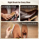 3Pcs Shoe Shine Kit, 2Pcs Horsehair Shoe Brush and a Suede Eraser — 3
