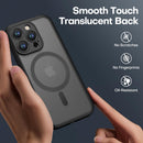 ImpactStrong Magnetic Guard Designed for iPhone 15 Pro Max Case [Camera Protection] [Military Grade Drop Tested] [Compatible with MagSafe] Slim Translucent Matte Phone Case (6.7") - Black — 5