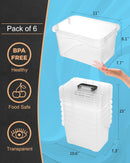 EOENVIVS Plastic Storage Bins with Lids 6 Packs, 7 Quart Storage Organizer Bins with Buckle-Up Latches and Handle, Stackable Storage Containers for Home Pantry Office Classroom Organization, Clear — 2