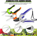 3 Packs Professional Garden Pruning SK5 Steel Blades Trimming Scissors Handheld Pruners Set with Gardening Gloves，Ideal Garden Tool | Blue&orange&green | 3 PCS — 6