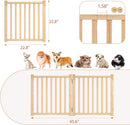 YOCAN Non-Painted Wood FreeStanding Pet Gate for Dogs,Wooden Dog Gates for…