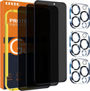 QHOHQ for iPhone 16 Pro Max Privacy Screen Protector+Camera Lens Protector photo 1