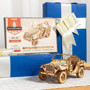 ROKR 3D Wooden Puzzle for Adults Mechanical Car Model-DIY Building Vehicle Kits-Brain Teaser Toys-Gift for Men Women on Birthday/Christmas Day (Army Field Car) — 5