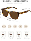 MEETSUN Polarized Sunglasses for Women Men Trendy Retro Square Shades | Blue Mirrored + Light Brown + Tortoiseshell | 54 Millimeters — 7