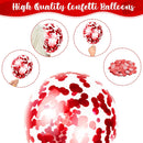 Red White Balloons Set, 35 Pack 12 Inch Red White Confetti Latex Party Helium Balloon for Girls Women Birthday Party Wedding Valentine's Day Graduation Galentines Christmas Party Decoration — 3