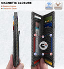 BULLIANT Magnetic Slim Leather Pocket Wallet Money Clip For Men 12Cards - Carbon Fiber Leather - Black — 3
