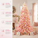 GarveeTech 7.5FT Pre-Lit Pink Flocked Artificial Christmas Tree, 100 LEDs — 8