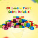 6 Pcs Wooden Twist Block Puzzle, Colorful Sensory Toy for Teens and Adults — 4