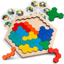 Coogam Wooden Hexagon Puzzle for Kid Adults - Shape Pattern Block Tangram Brain Teaser Toy Geometry Logic IQ Game STEM Montessori Educational Gift for All Ages Challenge — 1