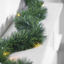 Christmas Garland with Lights, 30 Feet 50 Led Battery Operated Pre-Lit Long Garland Remote Timer for Stairs Railing Fireplace Mantle Office Door Frame Decor Green Greenery Indoor Outdoor Decorations — 6