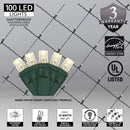 Wintergreen Lighting Set of 100 Warm White LED Net Lights - Christmas Outdoor Decorations, Green Wire (4 x 6 ft, 5mm Lights) — 3