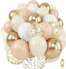 Zesliwy Gold White Sand Confetti Balloons, 50pcs 12in, Latex, Party Decor | Beige Gold — 1