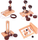 KINGOU 4 Pack Classic Wooden Rope Puzzle Set Ring Puzzles String Solution Central Brain Teaser for Adults/Kids Game — 1