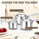 DELARLO Full-body Clad Tri-ply Stainless Steel 2 Quart Saucepan with Lid — 6