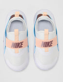 Nike Kids' Flex Runner 4 Running Shoes - Boys Girls Toddler Baby Sneakers - White/Tattoo/Football Grey/Washed Coral — 4