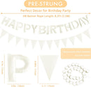 CANREVEL 3 PCS Pre-Strung 3D Happy Birthday Banner Decorations, White — 3