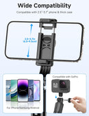 Portable Selfie Stick, 4 in 1 Extendable Phone Tripod Stand with Detachable Wireless Remote & Phone Holder 360° Rotating Mini Travel Tripod Compatible with iPhone 16/15/14/13 Pro/Android/Gopro photo 5