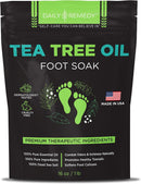 Tea Tree Oil Foot Soak with Epsom Salt - Made in USA - for Toenail irritations, Athletes Foot, Stubborn Foot Odor Scent, Softens Calluses & Soothes Sore Tired Feet - 16 Ounce — 1
