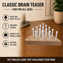 Wooden Peg Game – Solid Oak Triangle Brain Teaser Puzzle with 14 Pegs | Classic Travel Game — 2