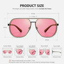 SUNGAIT Polygon Aviator Sunglasses for Men Polarized Trendy Square Sun Glasses Retro Pilot Shades UV Protection | Amber/Pink — 5