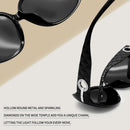 Joopin Oversized Rectangle Sunglasses UV400 Protection Shades for Women | Black Black | Polarized — 5