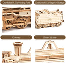ROKR 3D Wooden Puzzle for Adults-Mechanical Train Model Kits-Brain Teaser Puzzles-Vehicle Building Kits-Unique Gift for Teens on Birthday/Christmas Day(1:80 Scale)(MC501-Prime Steam Express) — 3