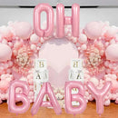 40 Inch Pastel Pink OH BABY Balloon for Baby Shower, Large Light Pink OH BABY Balloon Letters with Ribbon, Pearl Pink Alphabet Balloons Banner Sign for Girl Birthday Party Backdrop Decorations | Pastel Pink - Oh Baby — 6