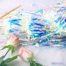 Iridescent Party Streamers Backdrop - GREATRIL Neon Transparent Holographic Tinsel Foil Fringe Curtain for Mermaid/Frozen/Sea/Euphoria/ERAS Party Theme Decorations 3.2ft x 6.5ft 2 PCS — 7
