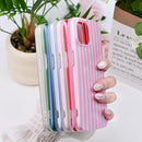 Cute Striped Case for iPhone 15 6.1",Pink/Yellow — 3