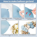 Amandir 153pcs Dusty Blue Balloon Garland Arch Kit Different Sizes — 3