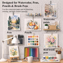 Ogfu Watercolor Paper Pad, 9"x12" Water Color Paper, 140lb/300gsm | Black | 9"X12" (Pack of 1) Pad — 8