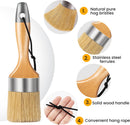 Chalk and Wax Paint Brush Furniture Set of 4, Natural Bristles | 1 Large Oval + 3 Small Round, 4 Pack — 5