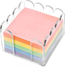 3x3 Inch Scalloped Acrylic Sticky Note Holder, Clear Cute Post It Note Dispenser, Notepad Holder with Wave Design, Thick Acrylic Desk Organizer for Office, Home, Dorm, Classroom — 1