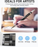 Nicpro 6PCS Art Mechanical Pencil Set, 0.5/0.7/0.9/2mm Point | Silver — 6