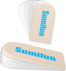 Sumifun Heel Lift, 4-Layer 1 Inch Gel Shoe Lifts for Women Uneven Legs, Adjustable Orthopedic Heel Lifts for Heel Pain and Leg Length Discrepancy, Heel Wedge Inserts 1/4" 1/2" 3/4" (Size S, Beige) — 1