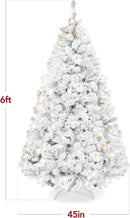 Best Choice Products Pre-Lit White Christmas Tree, 6ft Artificial Snow Flocked Full Fir Tree, Holiday Decoration w/ 250 Lights, 928 Branch Tips — 2