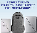 MATEIN Grey 17 Inch TSA Friendly Travel Laptop Backpack for Women and Men | Light Gray — 3