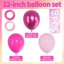 Pink Balloons Metallic, 60Pcs 12Inch Hot Pink Latex Balloon and Dark Magenta Balloons for Birthday Baby Shower Princess Party Decorations — 4