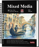 SuFly Mixed Media Sketchbook 9x12, Mixed Media Paper_98lb/160gsm, 60 Sheets | Black | 9-x-12-inch: 1 Pack — 1