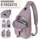 Pritent Crossbody Bags for Women Men Trendy Sling Bag Backpack Casual Chest Bag with Convertible Shoulder Strap | Large | Light Purple — 3