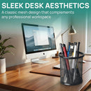 Nicunom 12 Pack Metal Pen Holder Wire Mesh Pen Cup Pencil Holder Pencil Cup for Desk Office Pen Organizer, Black — 5