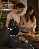 Amorston Knife Set 15 Piece Kitchen Knife Set with Block — 7